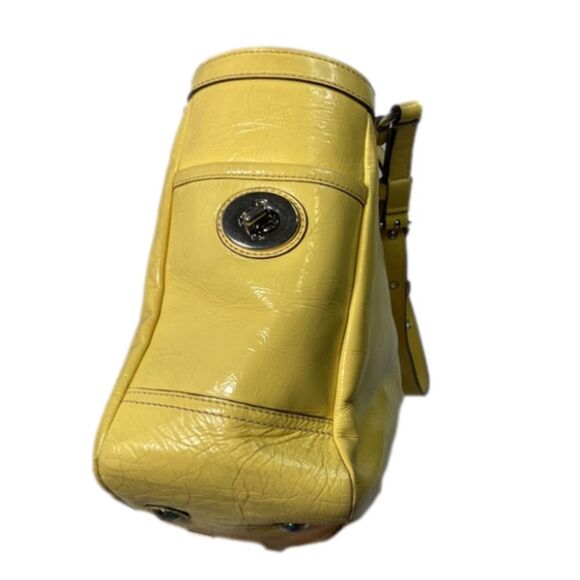 Coach Ashley Yellow Patent Leather Satchel Bag - Picture 4 of 9